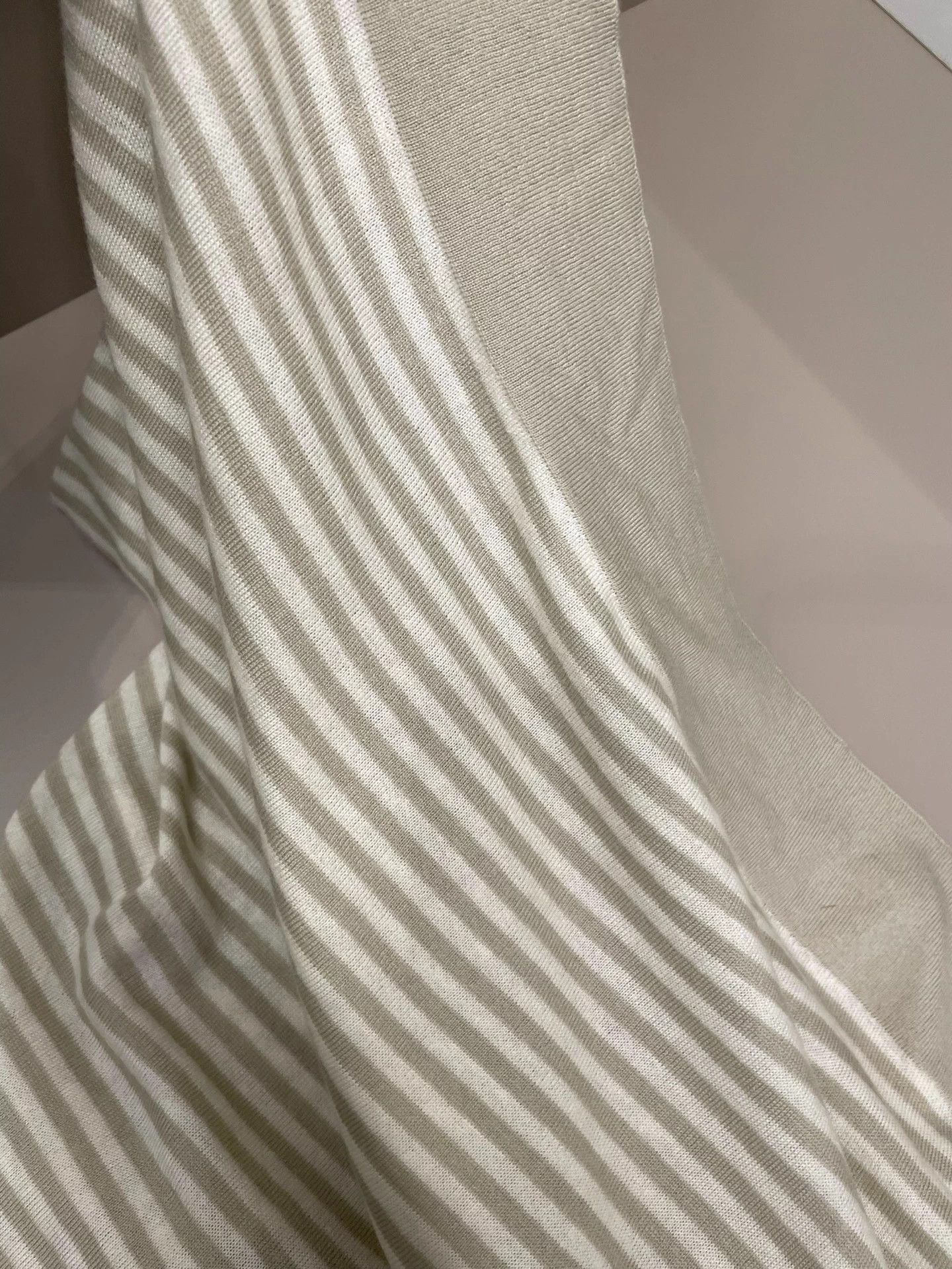 Loro Piana Loro Piana light green stripe cashmere scarf 40 Size ONE SIZE - 7 Thumbnail