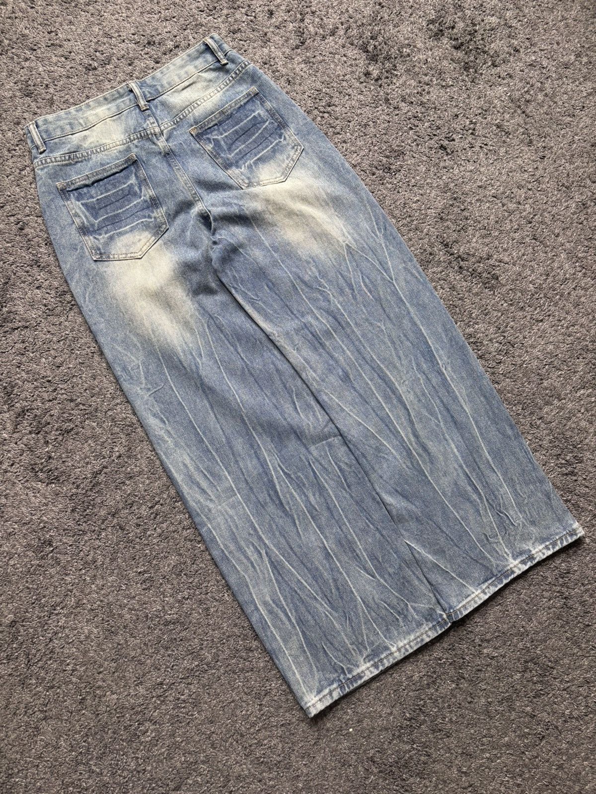 Jean × Vintage Vintage very rare wide leg electric thunder blue baggy jeans Size US 33 - 16 Thumbnail