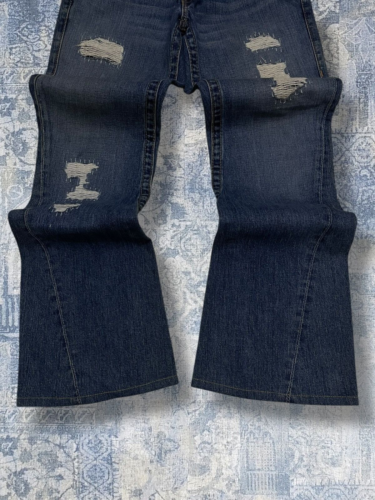 True Religion Vintage 90s Designer True Religion Distressed Flared Denim Size US 31 - 3 Thumbnail