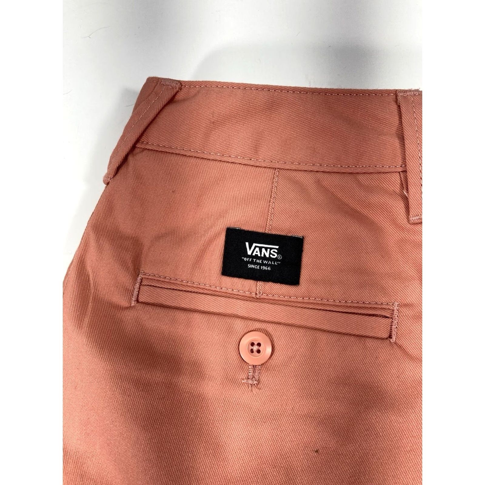 Vans VANS Chino Pants Women 25X30 Coral Flat Front Tapered Leg Stretch Casual NWT W Size 42" / US 20 - 4 Thumbnail