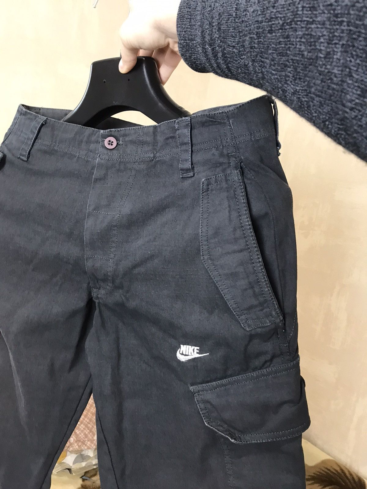 If Six Was Nine × Japanese Brand × Nike 🔥 90s Nike Cargo Shorts Denim Faded Y2K Drill Japan Hype VTG Size US 32 / EU 48 - 9 Thumbnail