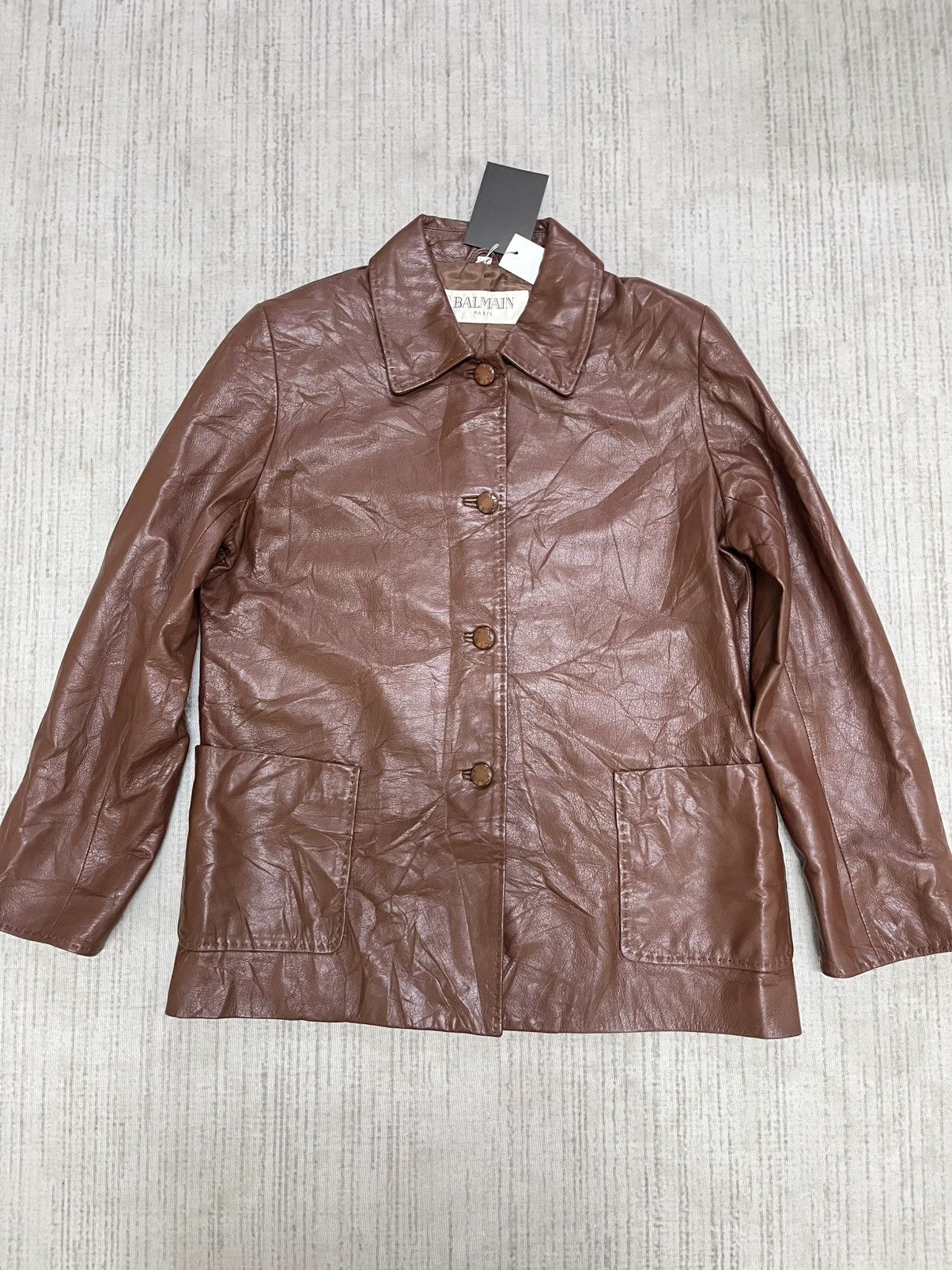 Vintage 80s balmain lambskin jacket