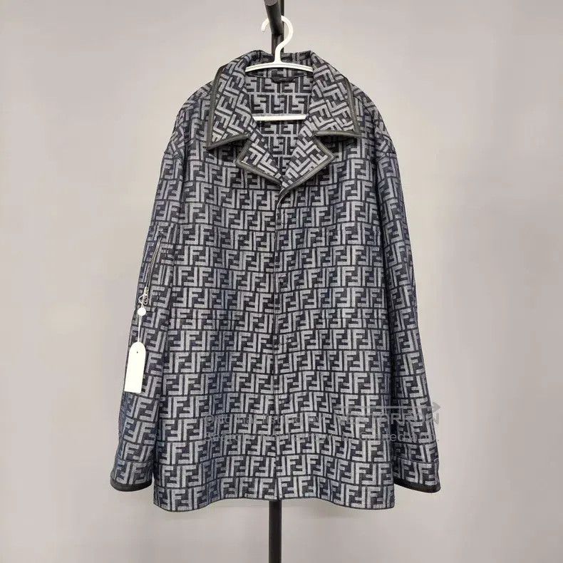 Fendi Fendi Blue Monogram Denim Jacket Size US M / EU 48-50 / 2 - 1 Thumbnail
