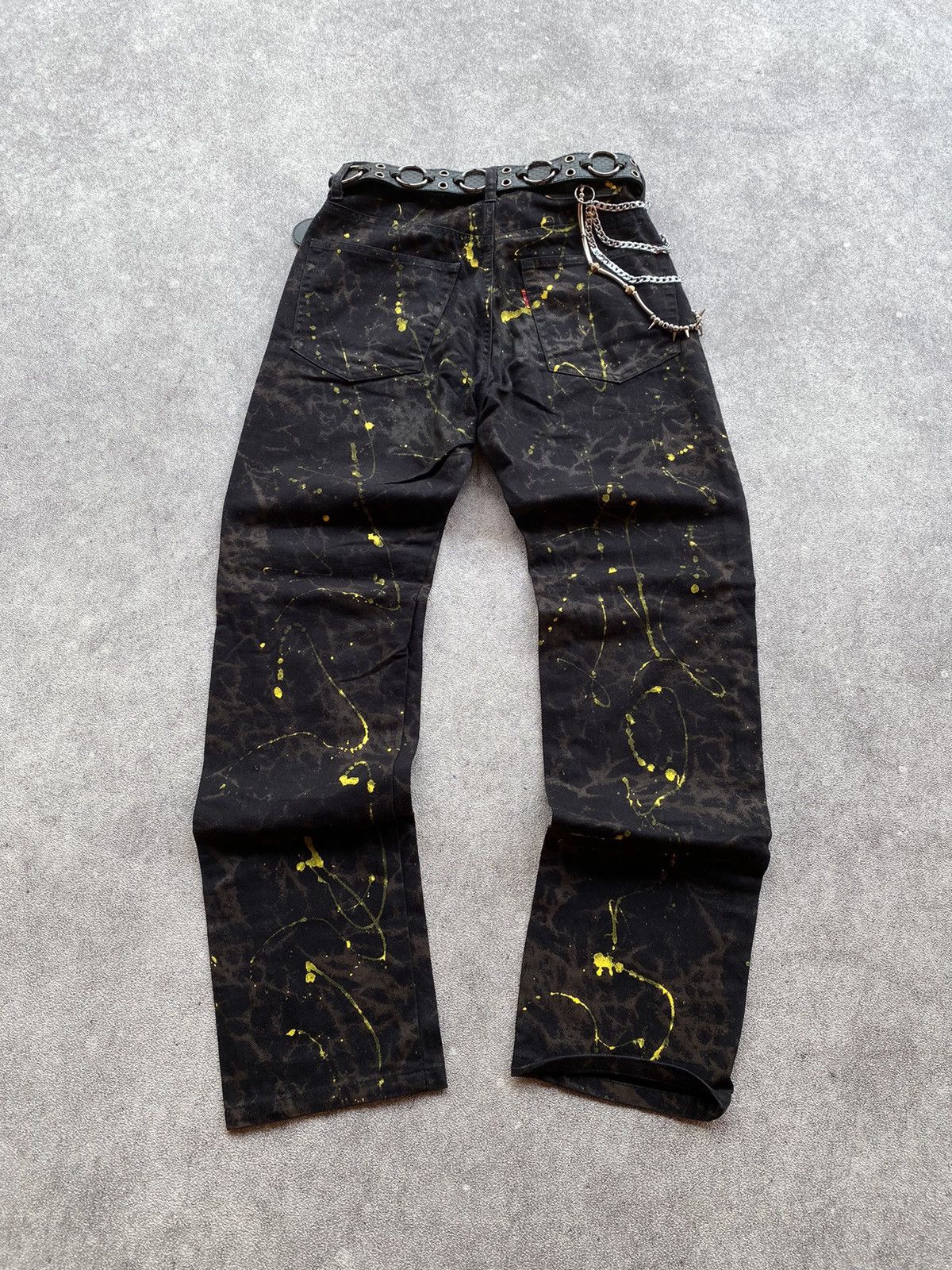 If Six Was Nine × Japanese Brand × Le Grande Bleu (L.G.B.) NEED GONE !!! Distressed Splash Pants Size US 27 - 2 Thumbnail