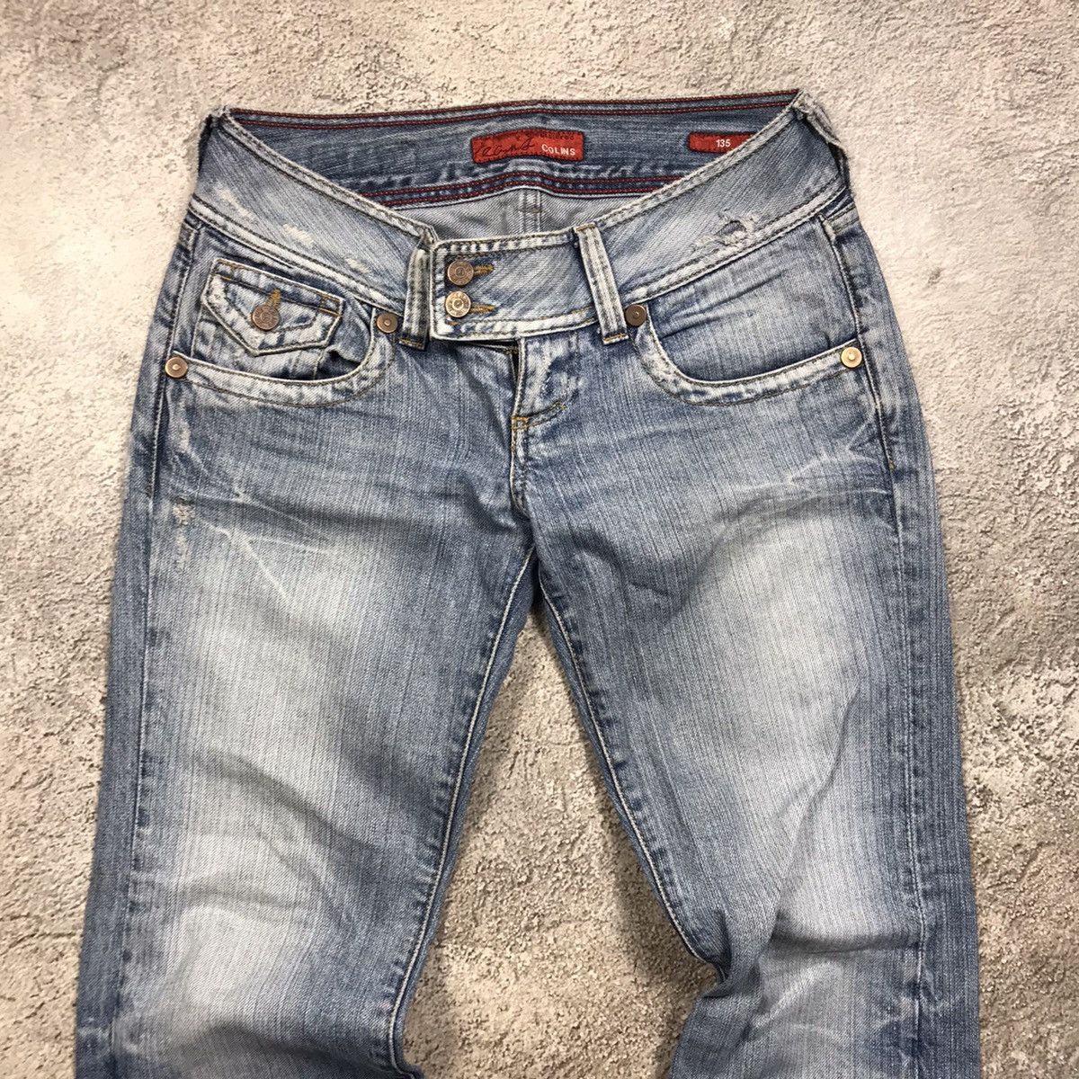 Vintage Vintage Y2K Distressed Flared Jeans Grunge Baggy Logo 28 Size 28" / US 6 / IT 42 - 2 Thumbnail