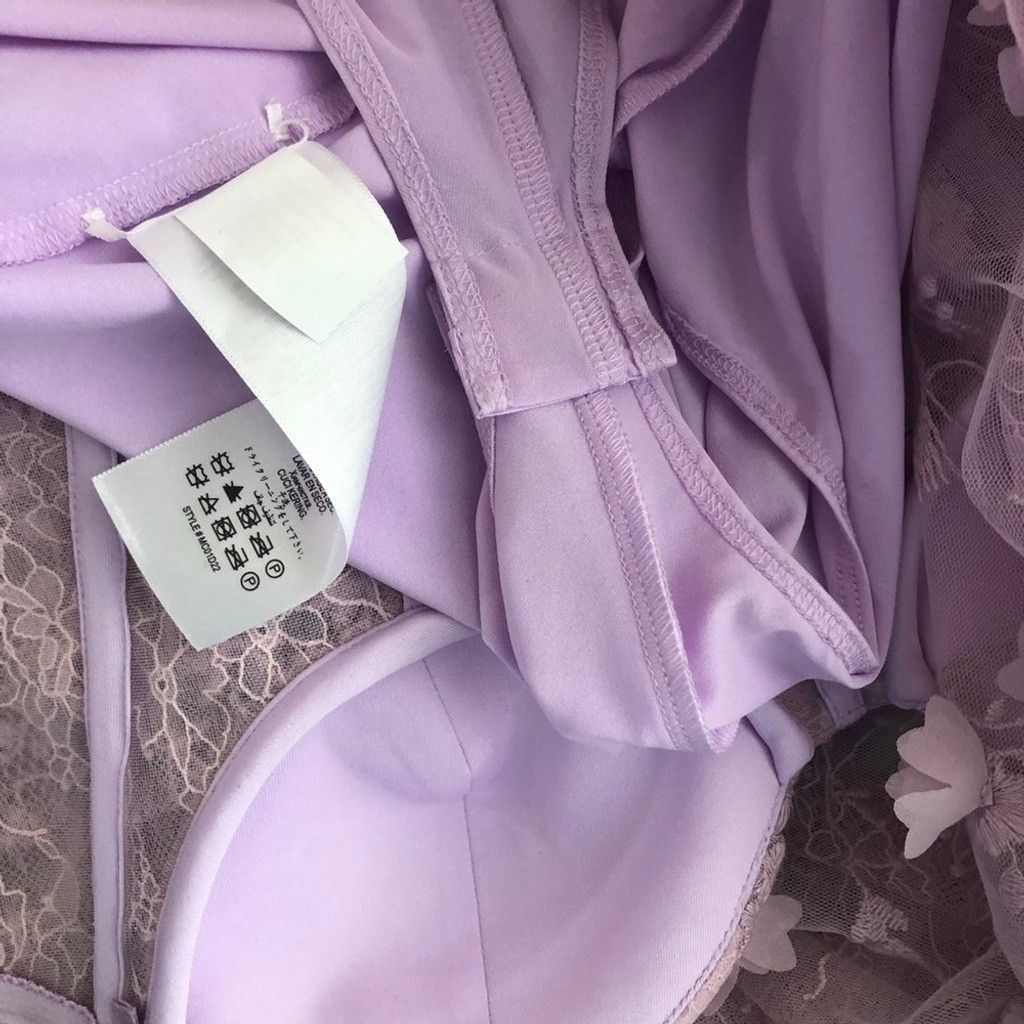 Bcbgmaxazria BCBG Max Azria Corset Gown 3D Floral Lace Sheer Pink Lilac 6 Size M / US 6-8 / IT 42-44 - 16 Thumbnail