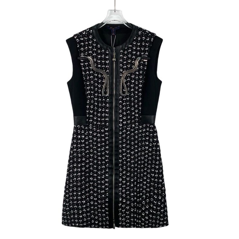 Louis Vuitton Louis Vuitton 22 black chain cotton crewneck sleeveless tw Size S / US 4 / IT 40 - 1 Thumbnail
