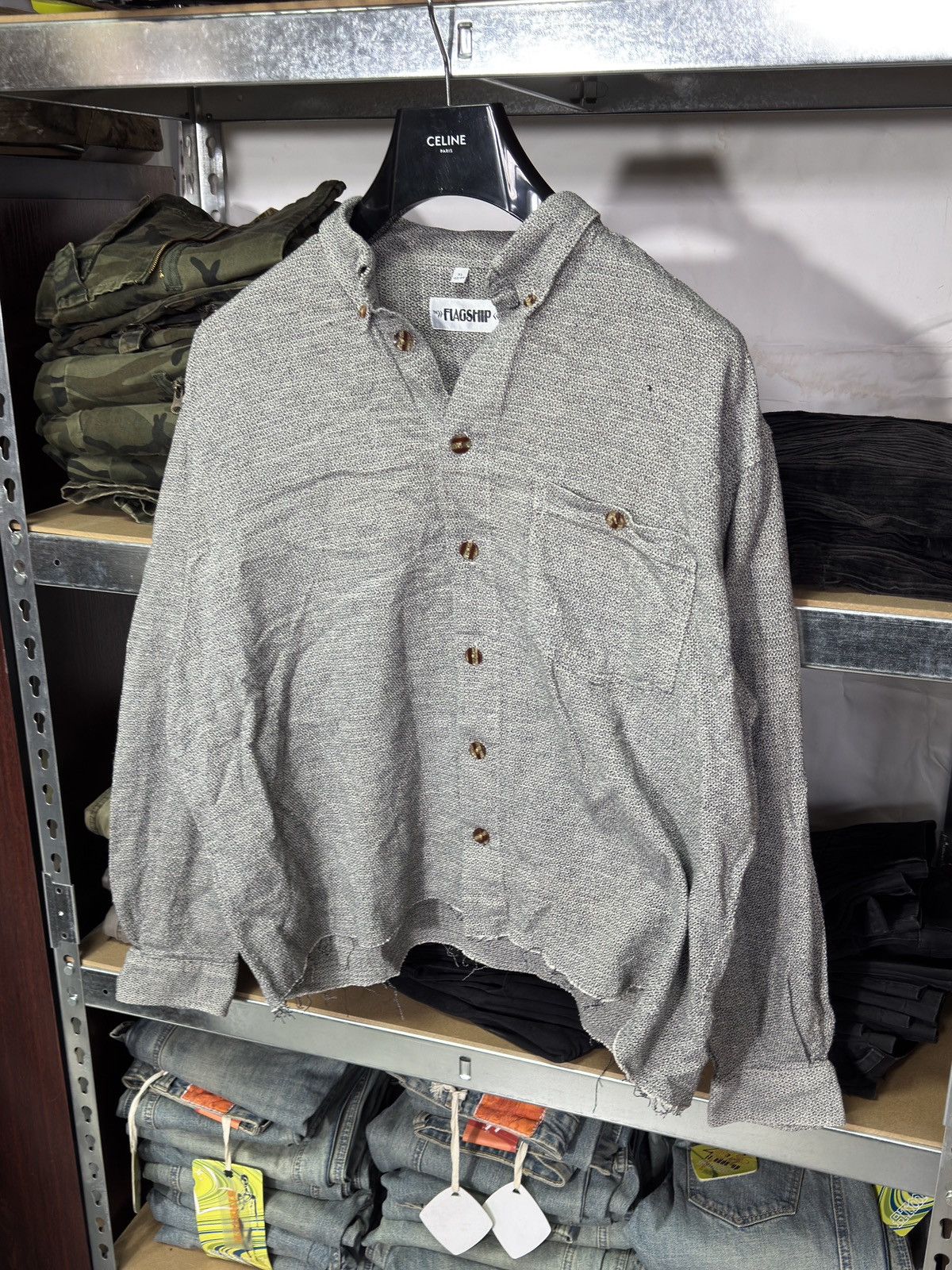 Japanese Brand × Kapital ᶠᵃⁿᶜʸᵍᵘʸBOXY Trashed Shirt Vintage Cropped Button Up 90s 80 Size US M / EU 48-50 / 2 - 1 Thumbnail