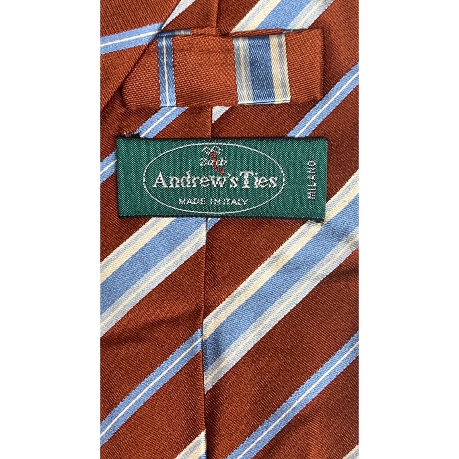 Andrew's Ties ZADI Andrew's Ties Men's Silk Tie Striped Made in Italy Size ONE SIZE - 4 Thumbnail