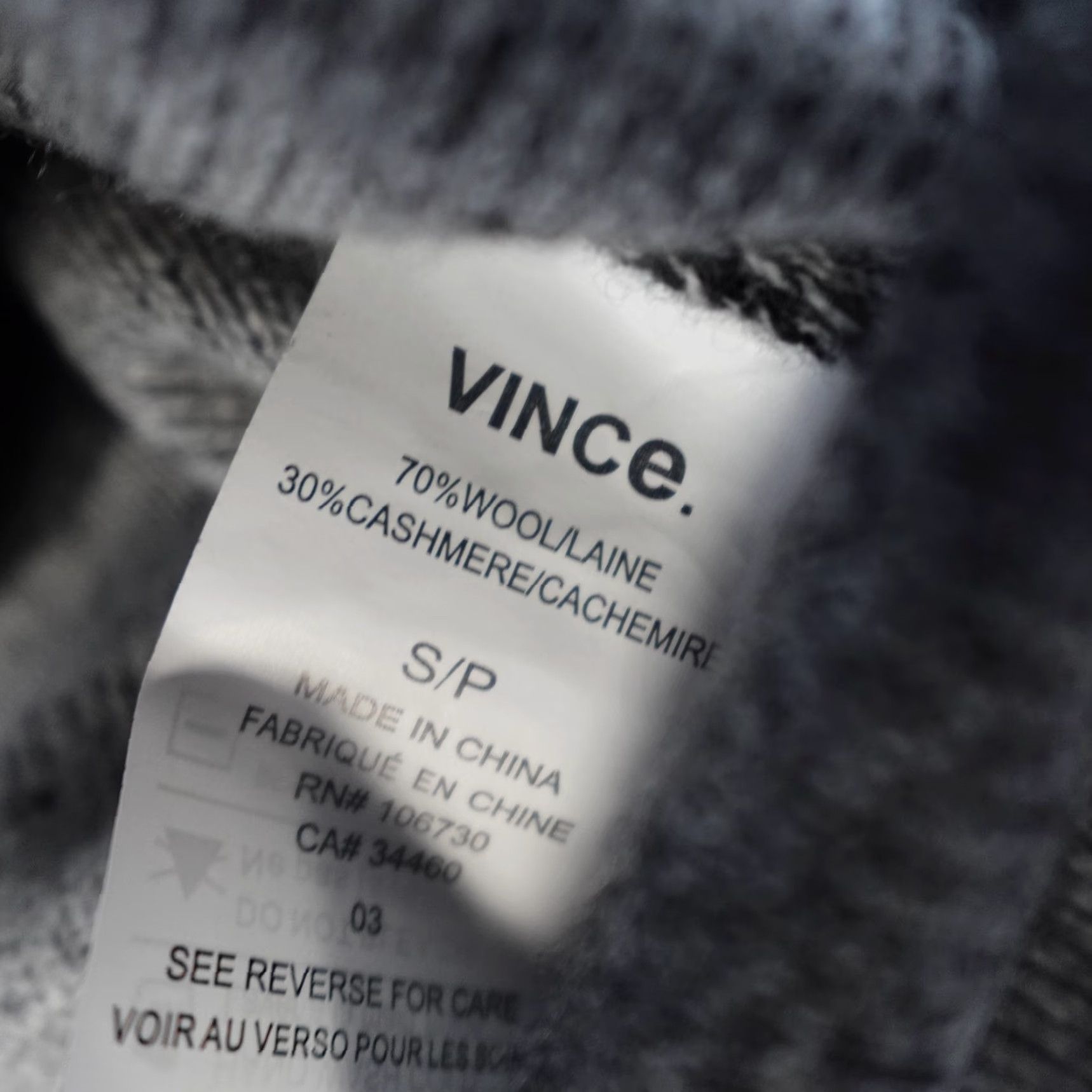 Vince Vince Women's Sweater Small Gray Striped Wool Cashmere Dolman Size S / US 4 / IT 40 - 5 Thumbnail