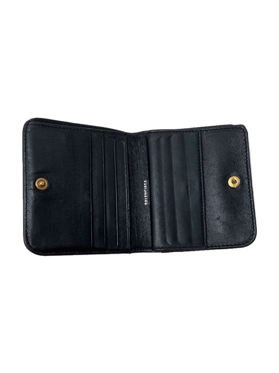 Balenciaga Balenciaga Leather Bi-Fold Wallet Black Size ONE SIZE - 3 Thumbnail