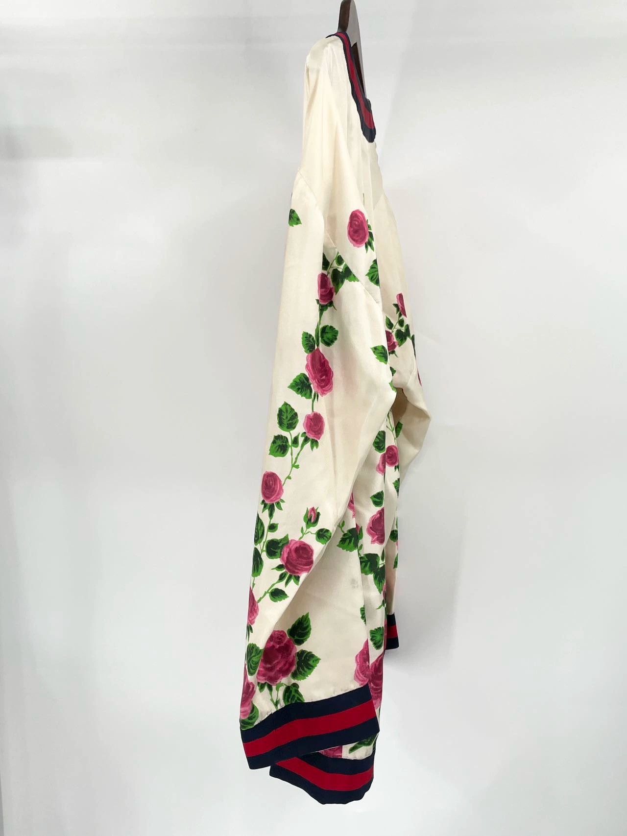 Gucci GucciRose red and blue striped mulberry silk cardigan jacke Size XS / US 0-2 / IT 36-38 - 8 Thumbnail