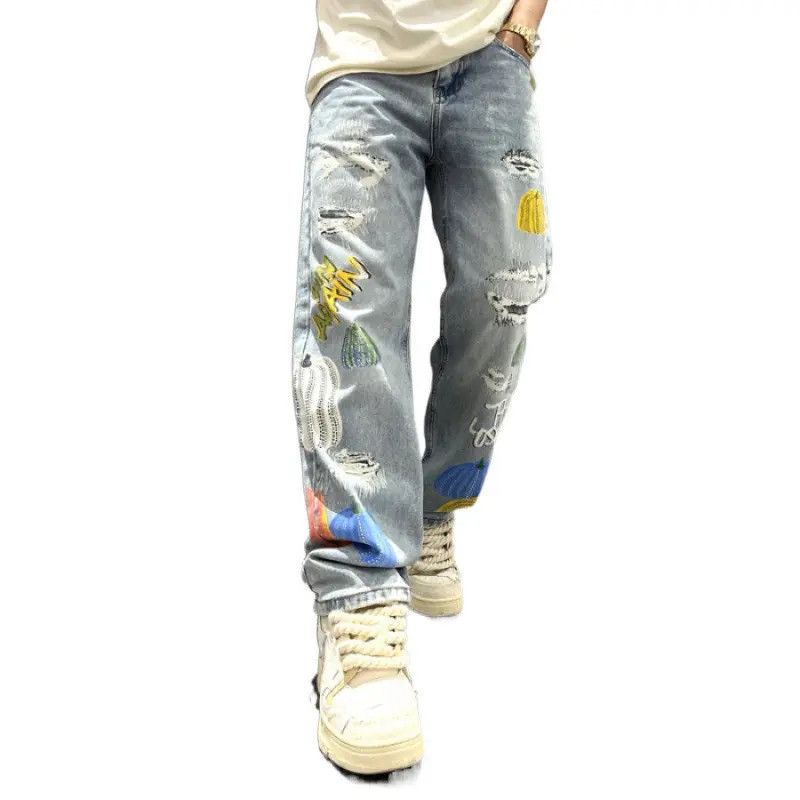 Japanese Brand × Jean Retro loose straight leg spliced jeans Size US 32 / EU 48 - 5 Thumbnail