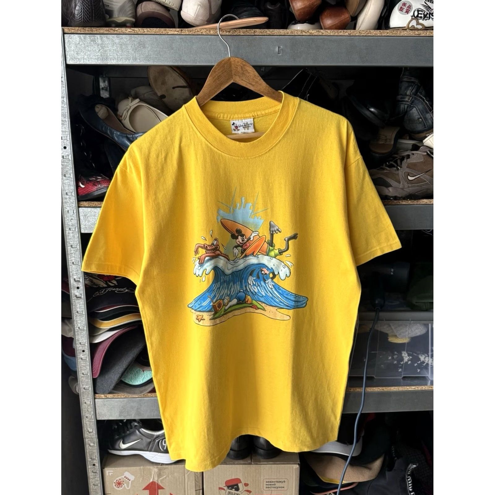 Disney VINTAGE Disney Mickey Mouse T-Shirt Men Regular Size M Yellow Short Sleeve 90s Retro Logo Theme Disney Hats Size US M / EU 48-50 / 2 - 2 Thumbnail