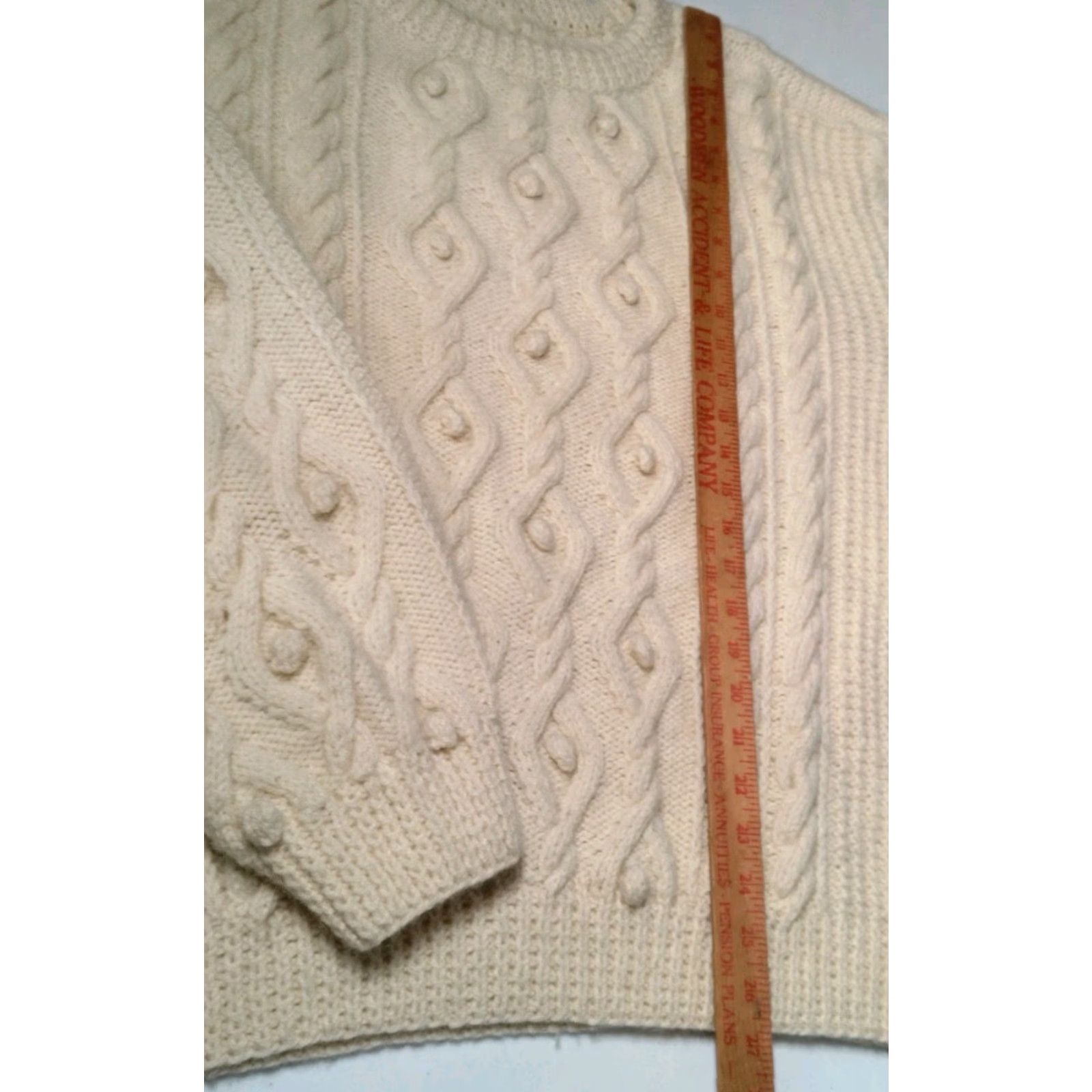 Vintage VINTAGE Handknit Fisherman Sweater XL Ivory Cable Knit Pullover Men Size US XL / EU 56 / 4 - 5 Thumbnail