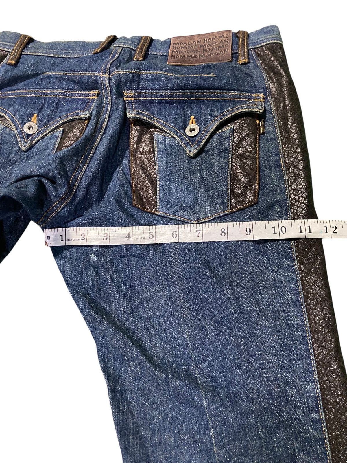 Morgan Homme Morgan Homme Denim Jeans snake Leather Biker Flare Bootcut Size US 32 / EU 48 - 14 Thumbnail