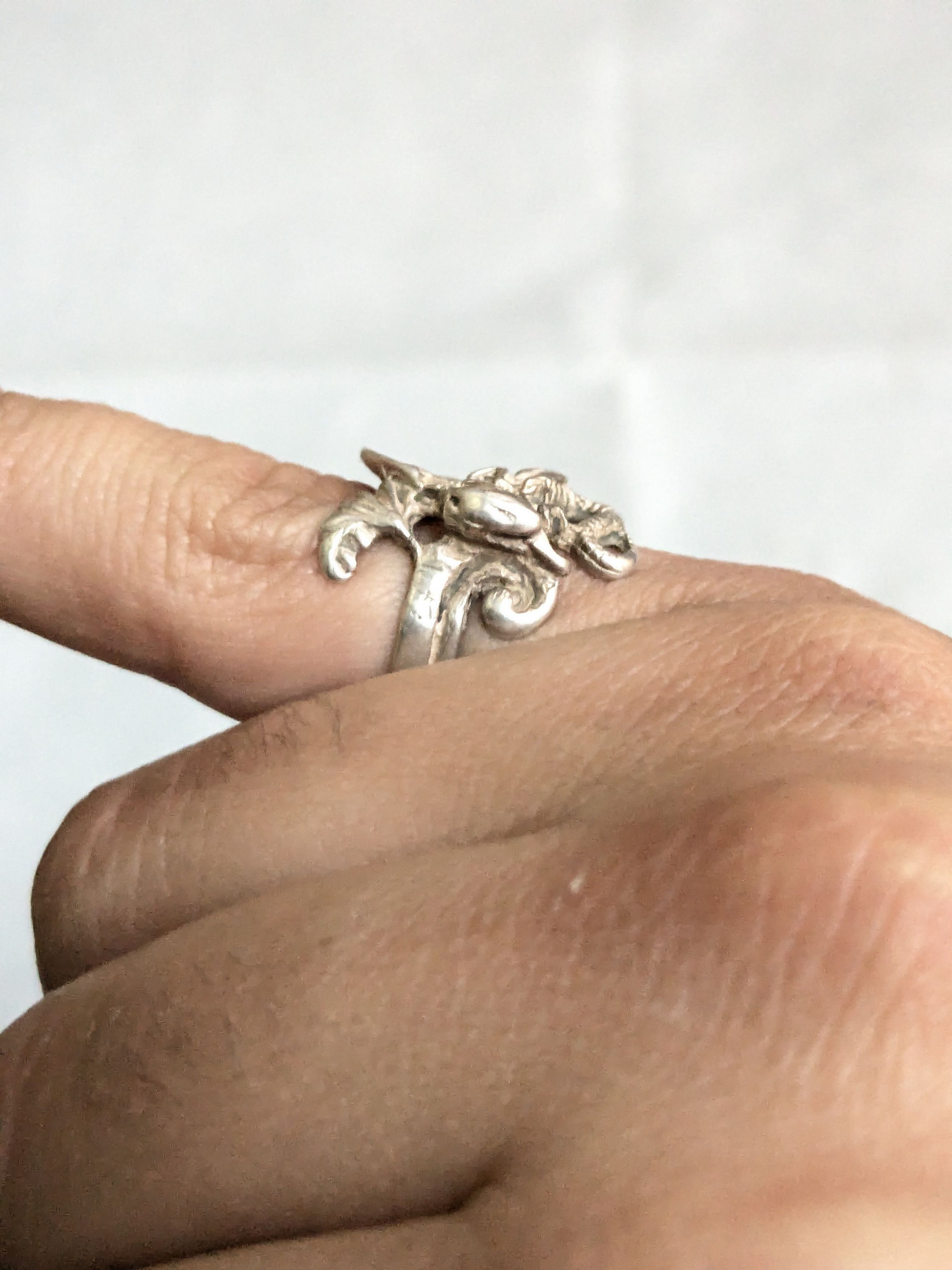 Jewelry Vintage Sterling Silver Dragon Ring 6 Wings Size ONE SIZE - 12 Thumbnail