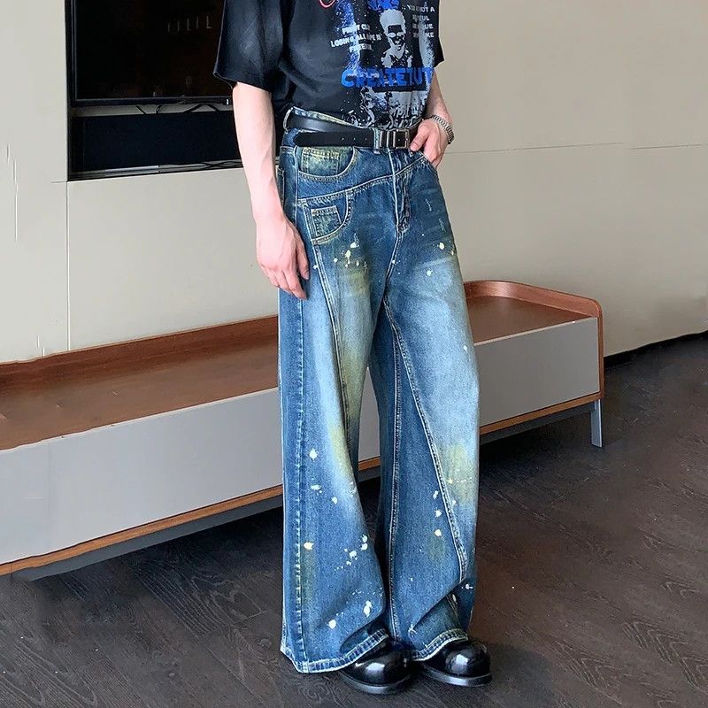 Japanese Brand × Vintage Niche Design Worn-out Splash-Ink Jeans Size US 28 / EU 44 - 4 Thumbnail