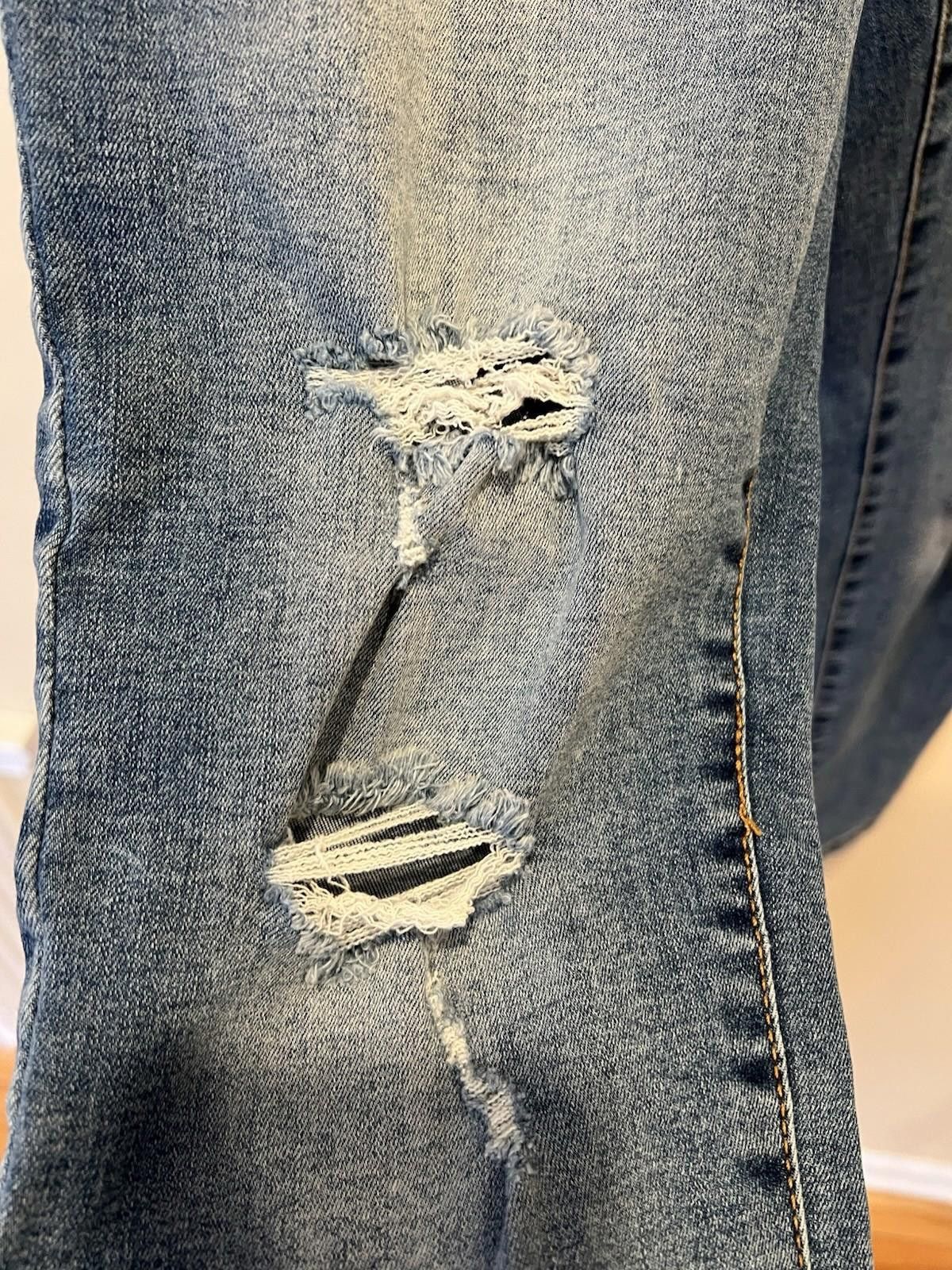 Kendall And Kylie Kendall+Kylie High Rise Distressed Skinny Jeans Blue Womens Size 29" - 4 Thumbnail