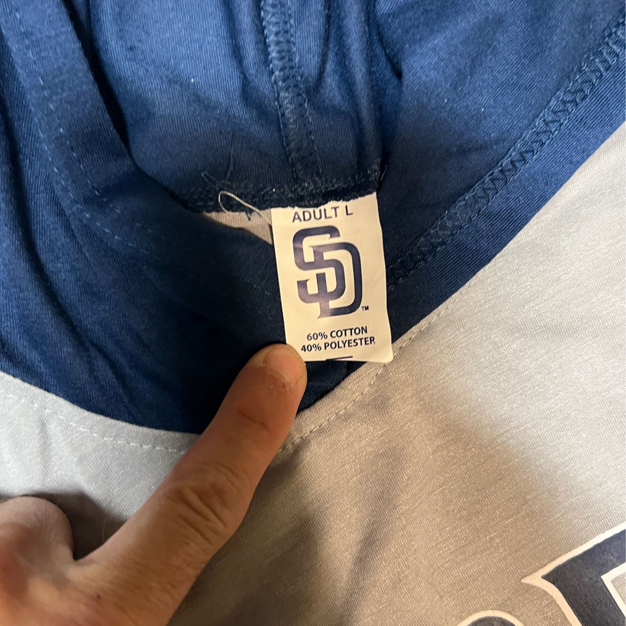 Other San Diego Padres Pull-Up Hoodie Adult L Navy & Gray Cotton/P Size US L / EU 52-54 / 3 - 4 Thumbnail