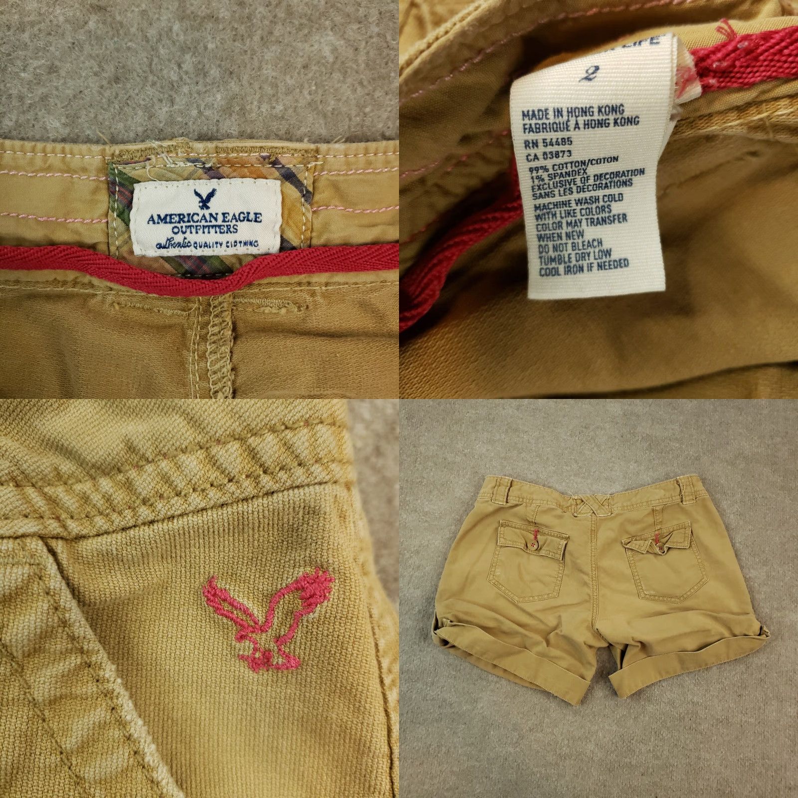 American Eagle Outfitters American Eagle Shorts Womens Size 2 Brown Roll Up Casual Summer Stretch Size 29" - 8 Thumbnail