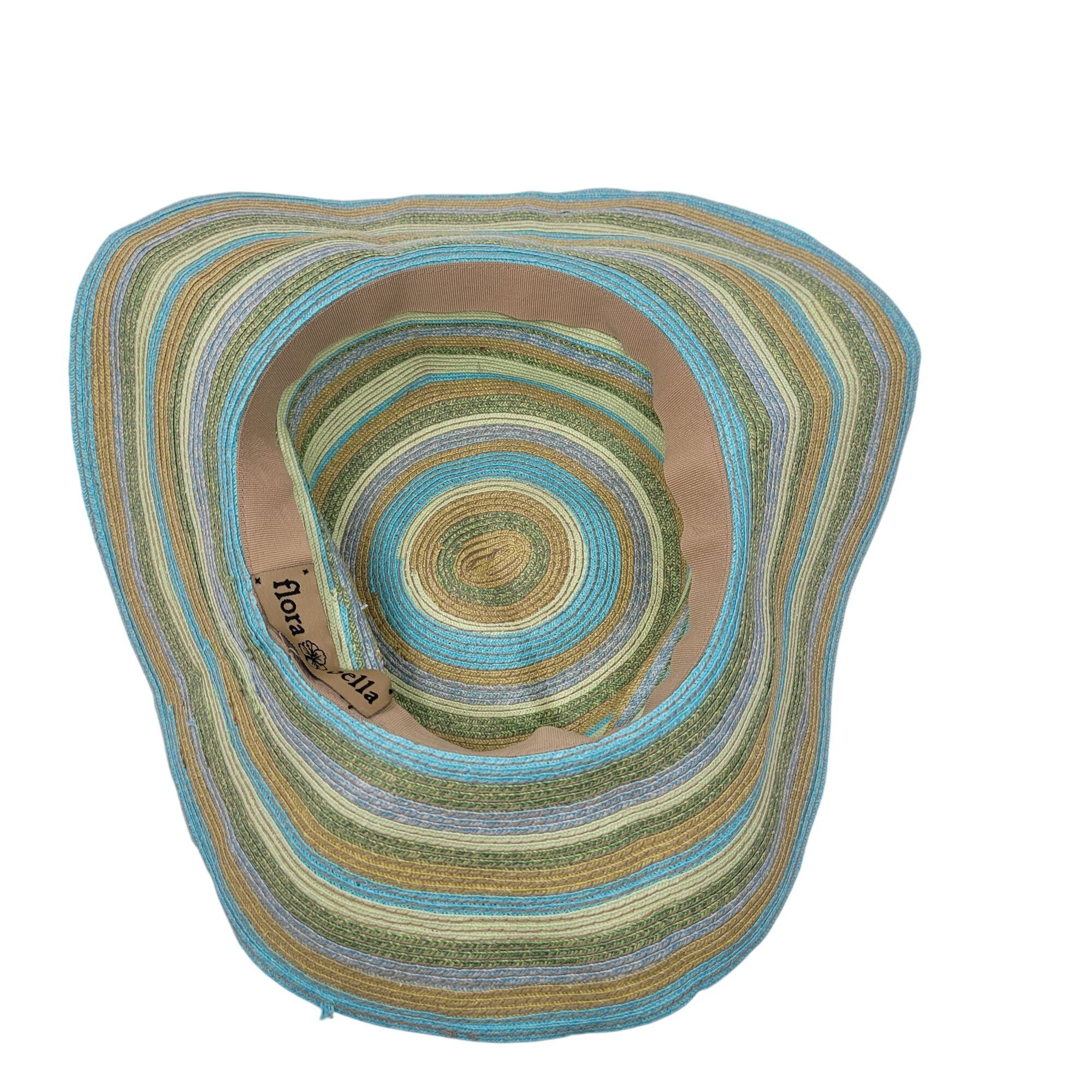 Other Flora Bella Pastel Floppy Wide Brim Straw Beach Sun Hat Blue Size ONE SIZE - 4 Thumbnail
