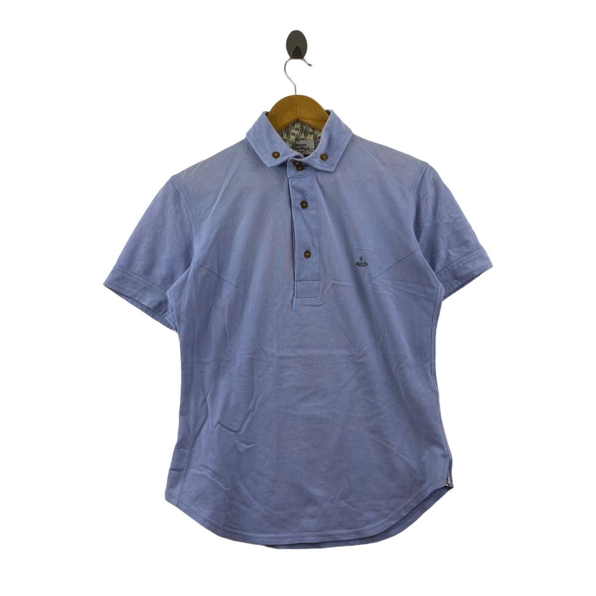 Vivienne Westwood VIVIENNE WESTWOOD MAN Small Embroidered Logo Blue Button Up Size US M / EU 48-50 / 2 - 1 Thumbnail