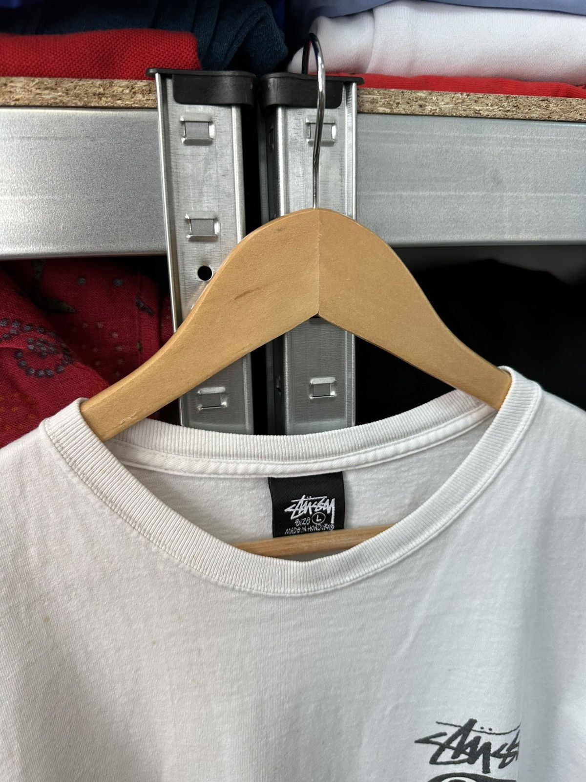 Stussy Y2K Stussy 8Ball Thrashed T-Shirt Big Logo Rare White Tee Size US L / EU 52-54 / 3 - 6 Thumbnail