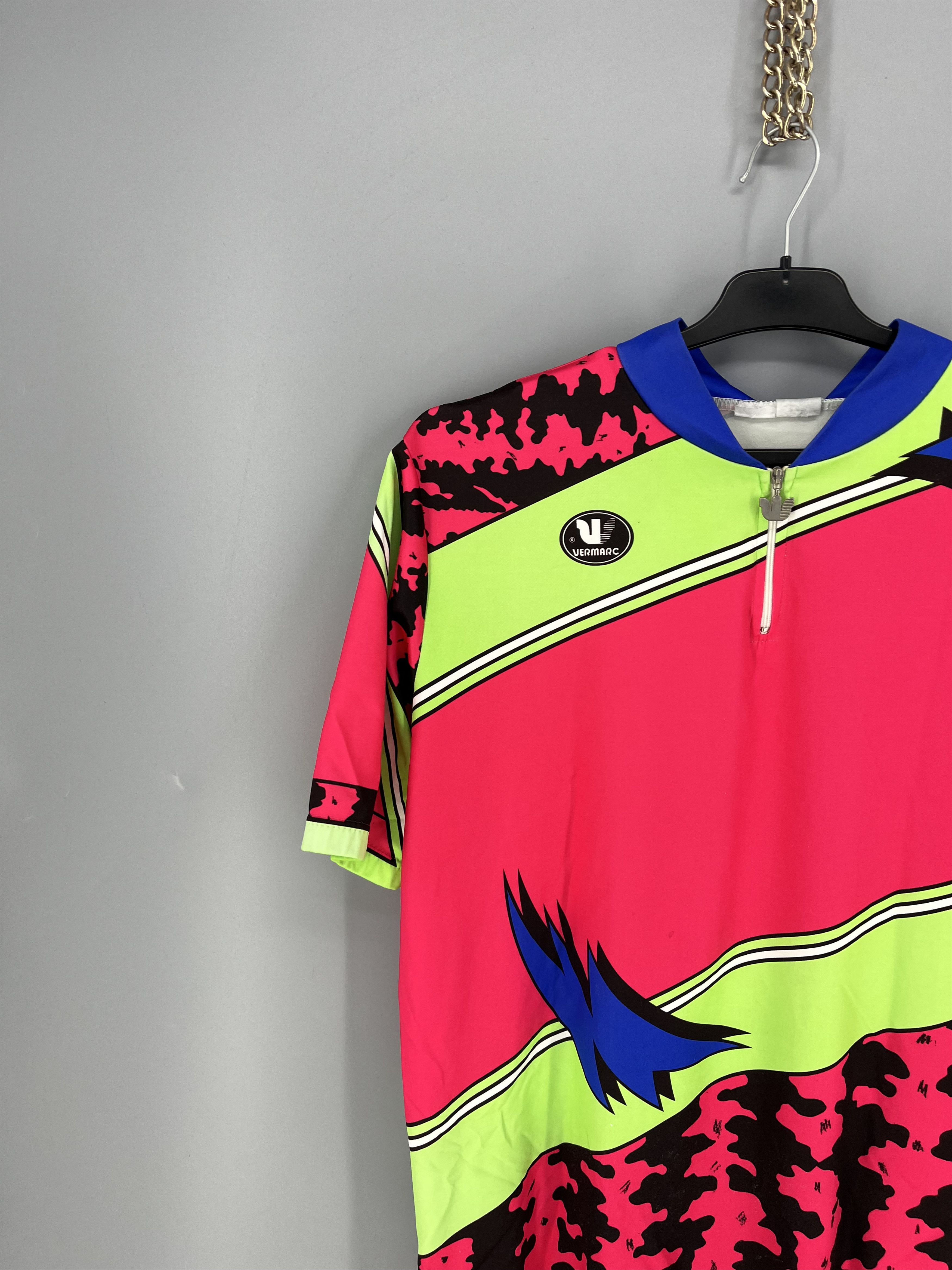 Vintage Vintage Vermarc Neon Cycling Jersey 90s Rare Size US M / EU 48-50 / 2 - 4 Thumbnail
