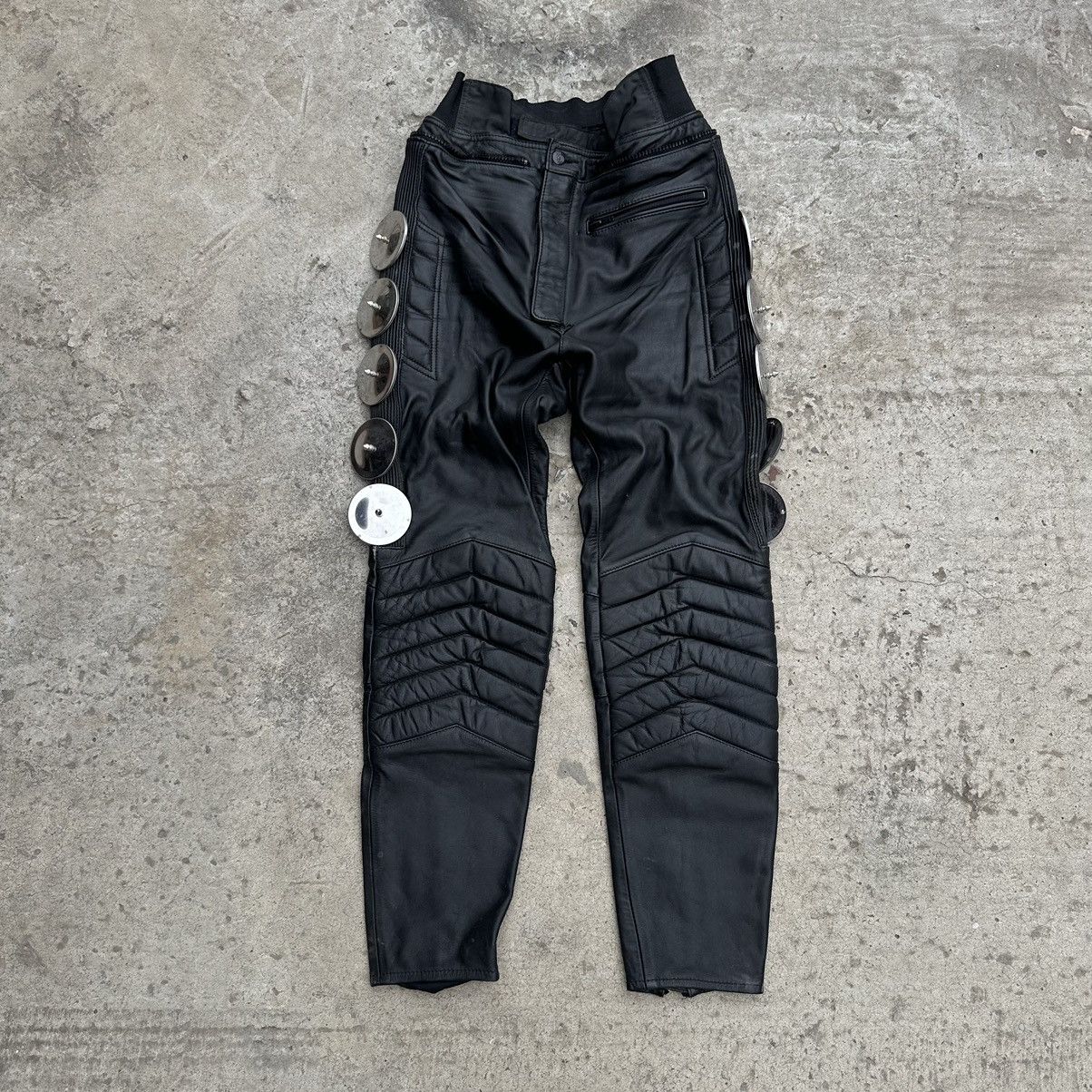 Leather Vintage Moto Leather Pants Size 52 Style USA 00s Y2K Size US 36 / EU 52 - 1 Thumbnail