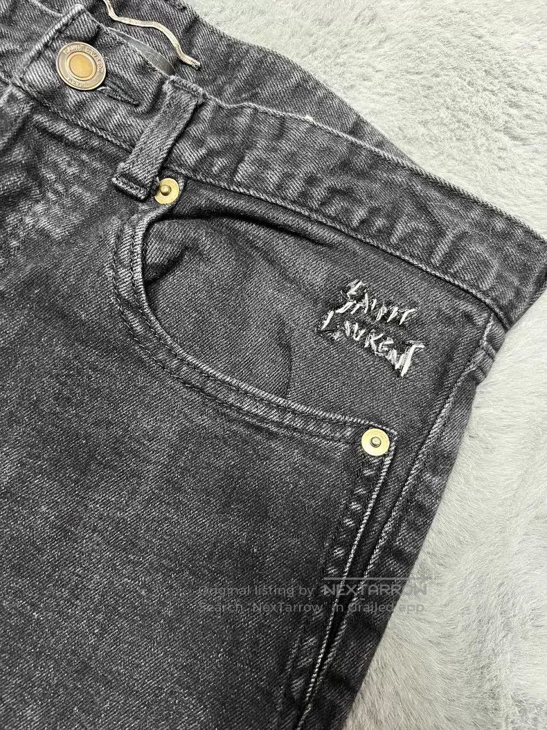 Saint Laurent Paris Saint Laurent Paris Embroidered Signature Black Basic Deni Size US 30 / EU 46 - 5 Thumbnail