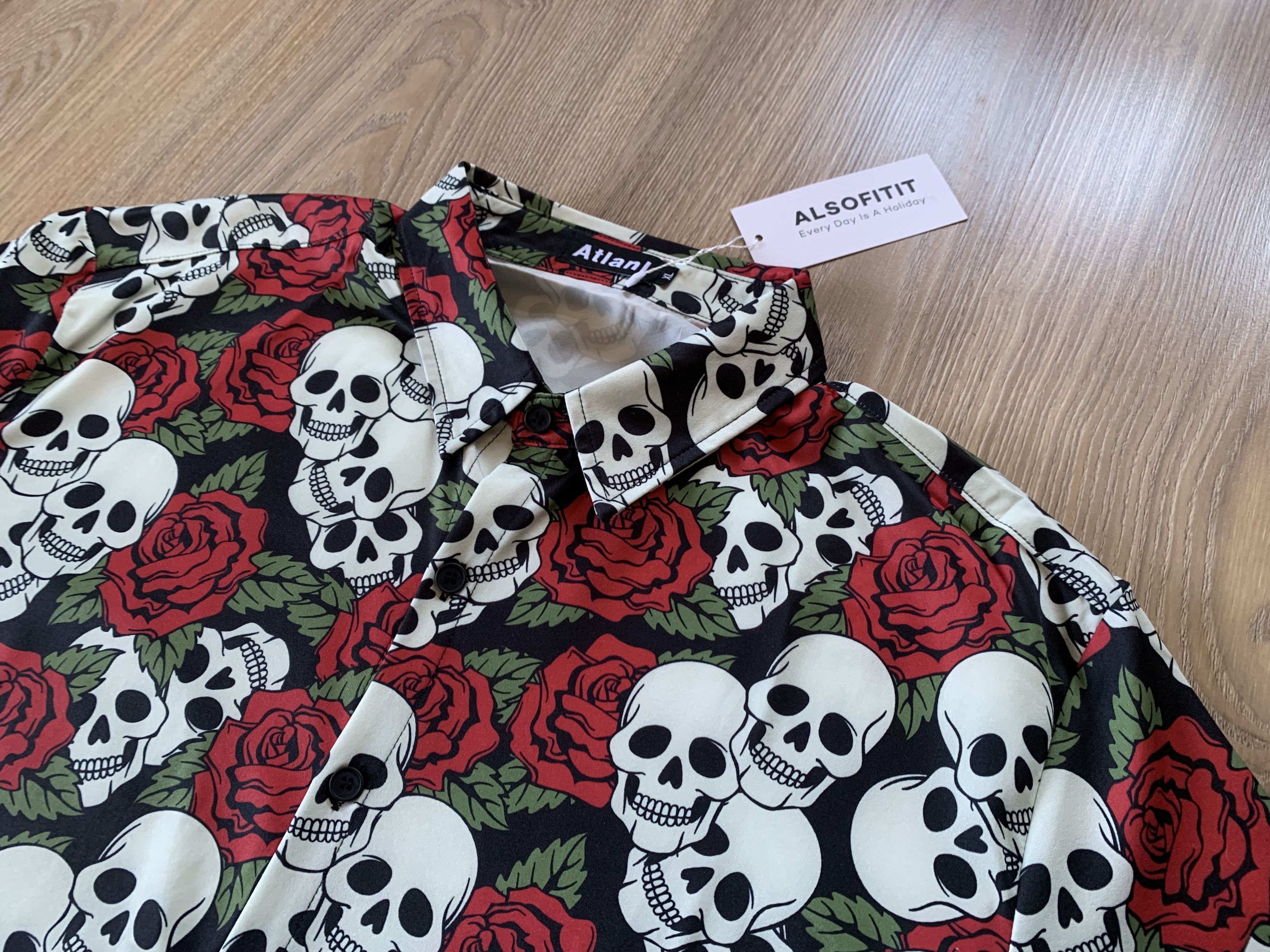 Other Alsofitit Skull Printed Breathable Button Up Hawaiian Shirt Size US XL / EU 56 / 4 - 4 Thumbnail