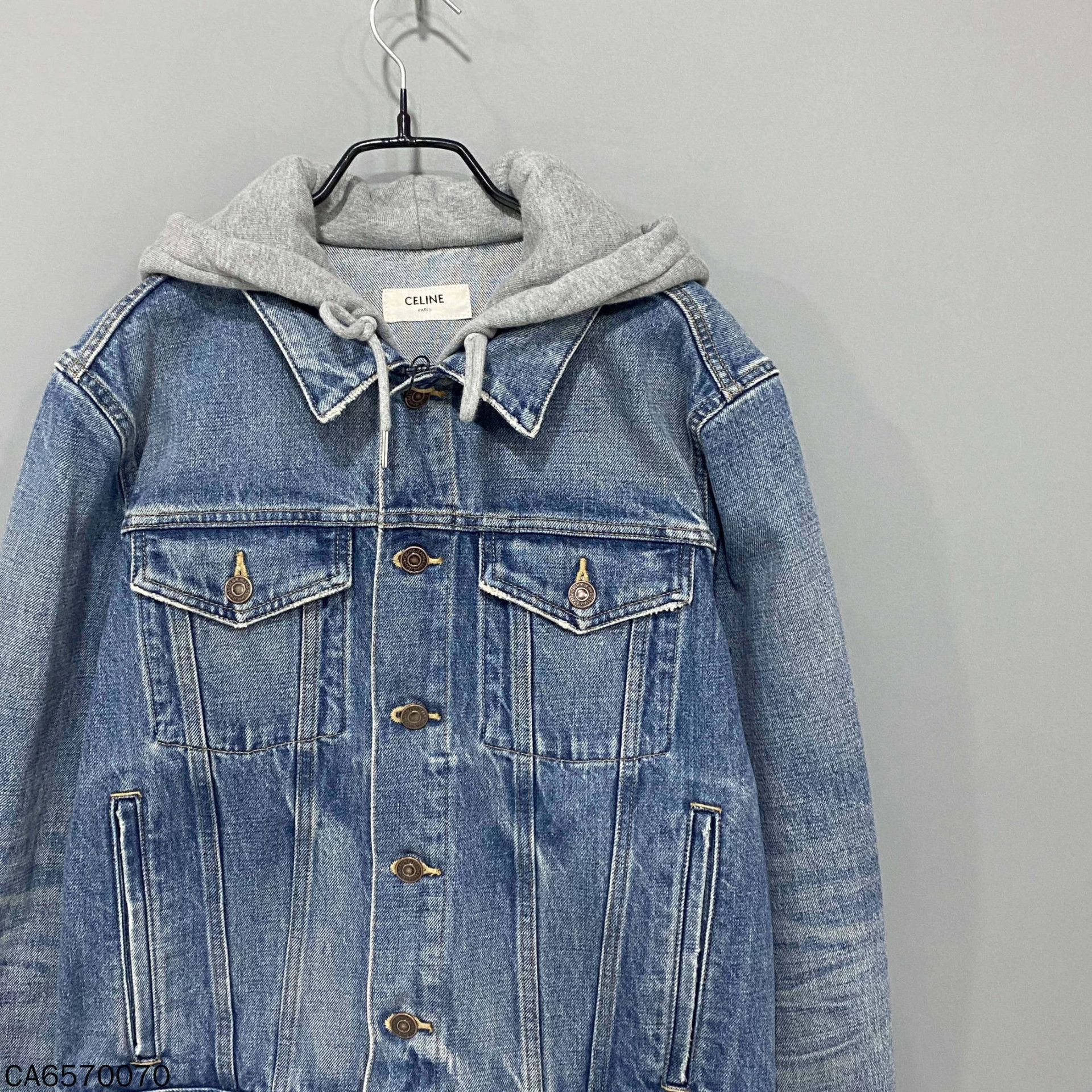 Celine Celine hooded logo denim jacket XS 99 new Size XS / US 0-2 / IT 36-38 - 2 Thumbnail
