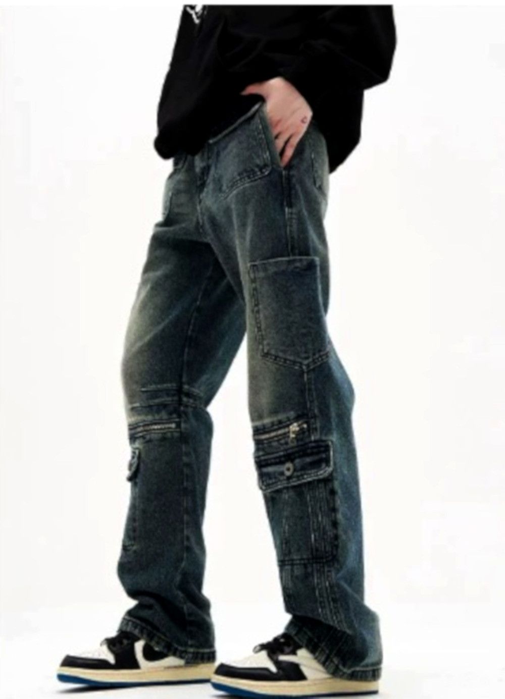 Designer × Japanese Brand × Vintage Stunning Punk Cargo Multiple Pockets Washed Pants Rock Rave Size US 32 / EU 48 - 5 Thumbnail