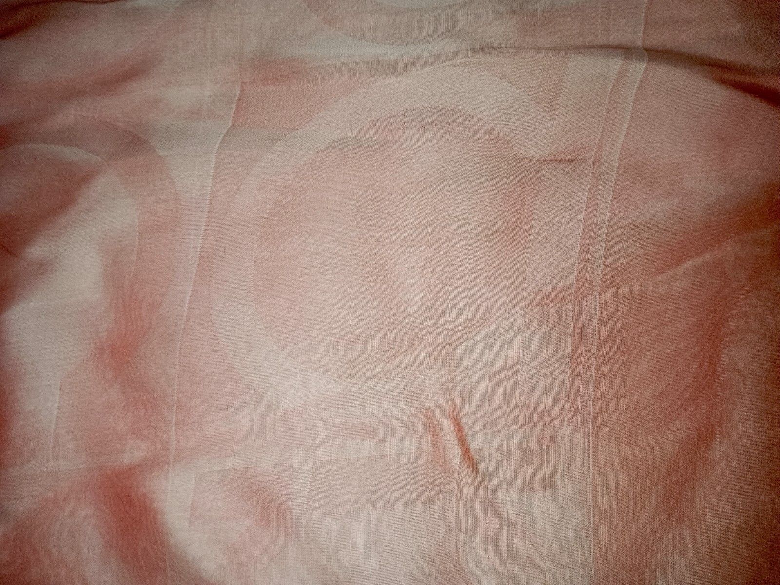 Salvatore Ferragamo SALVATORE FERRAGAMO Monogram Logo Peach Pink Rose Silk Scarf Size ONE SIZE - 3 Thumbnail