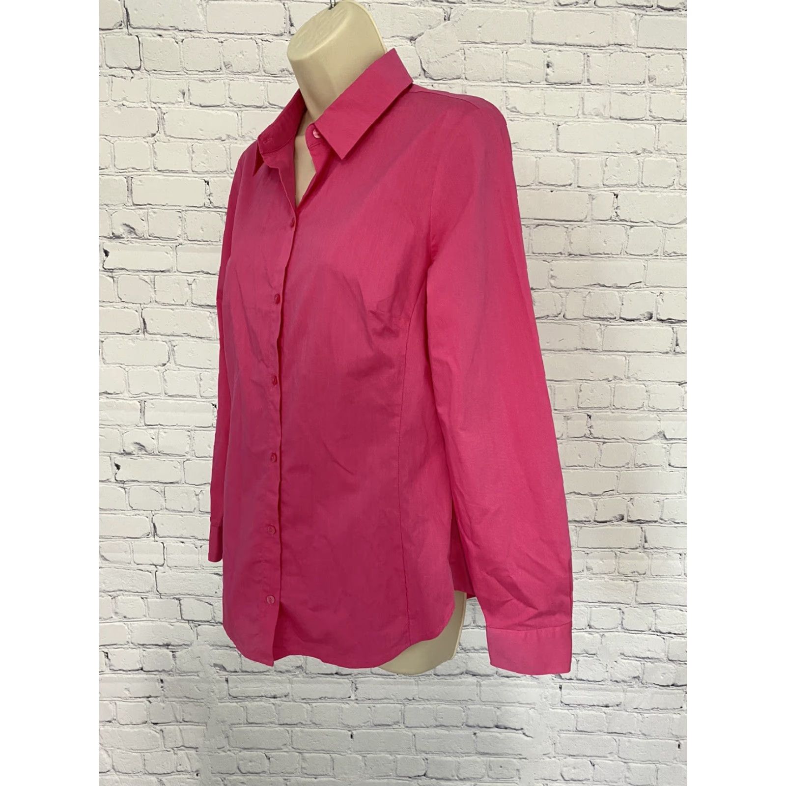 Worthington Worthington Blouse Button Up Warm Pink Women's Size 8 Regular Long Sleeve Collared Button Cotton Polyester Spandex NWT Size M / US 6-8 / IT 42-44 - 3 Thumbnail