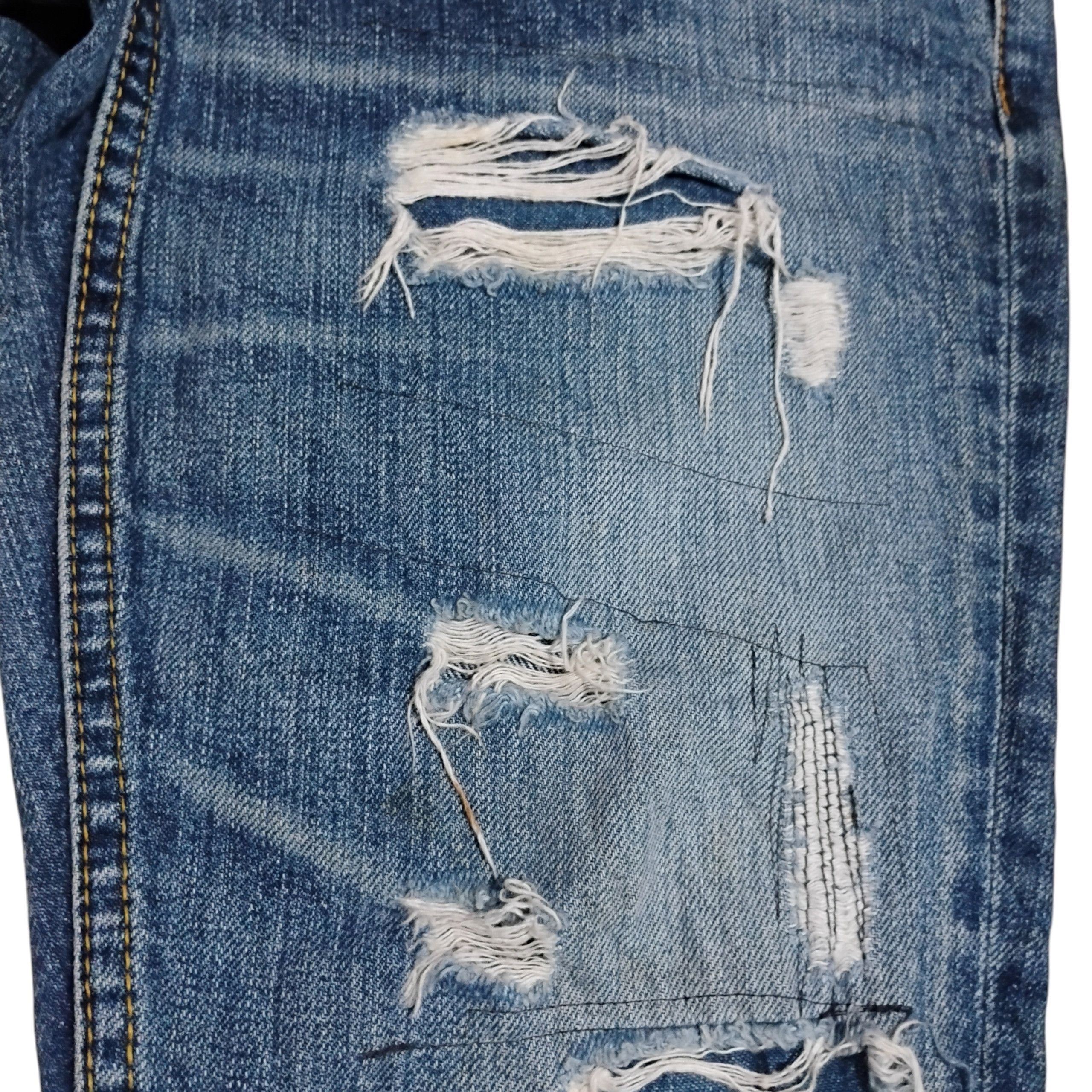 Japanese Brand Antgauge Double Waist Patchwork Ripped Distressed Jeans Size 29" - 6 Thumbnail