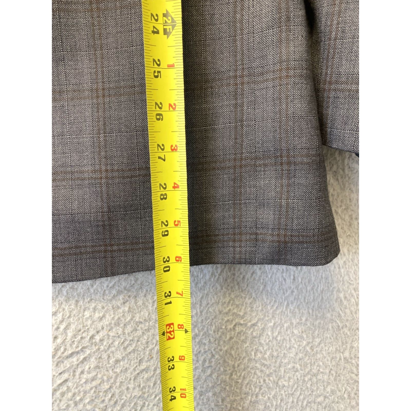 Jos. A. Bank VINTAGE Jos. A. Bank Men's Wool Blazer Jacket 40L Gray Brown Plaid Two-Button Fall Winter Sports Size 40L - 6 Thumbnail