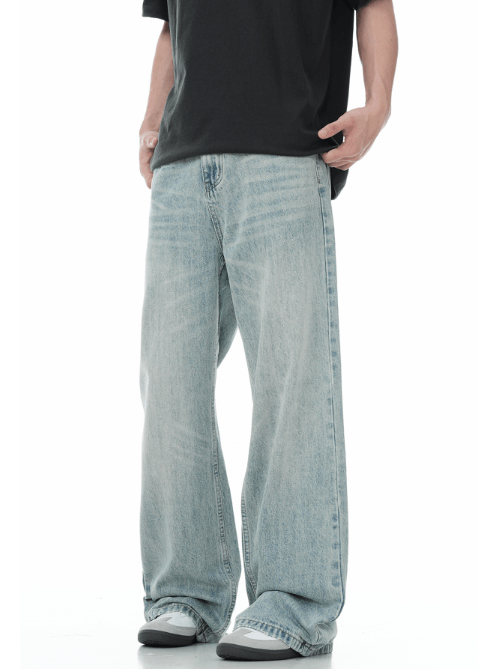 Japanese Brand Men's high street cleanfit retro loose wide-leg jeans Size US 32 / EU 48 - 3 Thumbnail