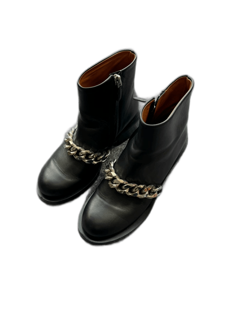 Givenchy Black Chain Ankle Boots-yf