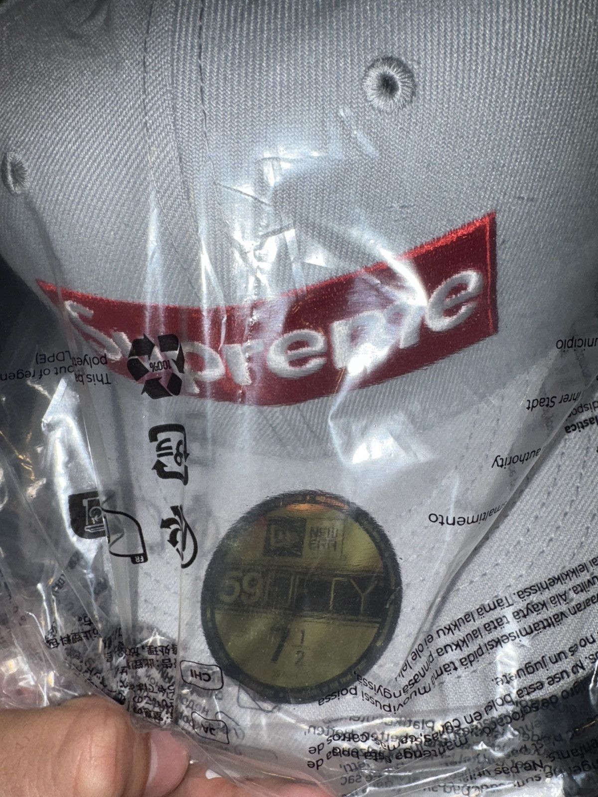 Supreme Supreme Bones Box Logo Cap (Grey) 7 1/2 Size ONE SIZE - 3 Thumbnail