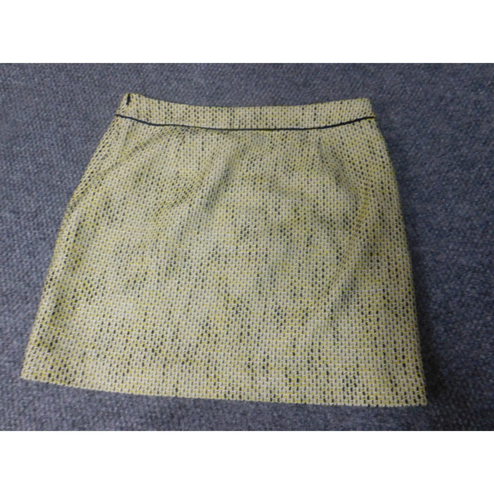 Banana Republic Banana Republic Skirt Womens 6P Petites Yellow A-Line Zip Short Knit Cotton Polyester Lined Casual Vintage No Size 28" / US 6 / IT 42 - 7 Thumbnail