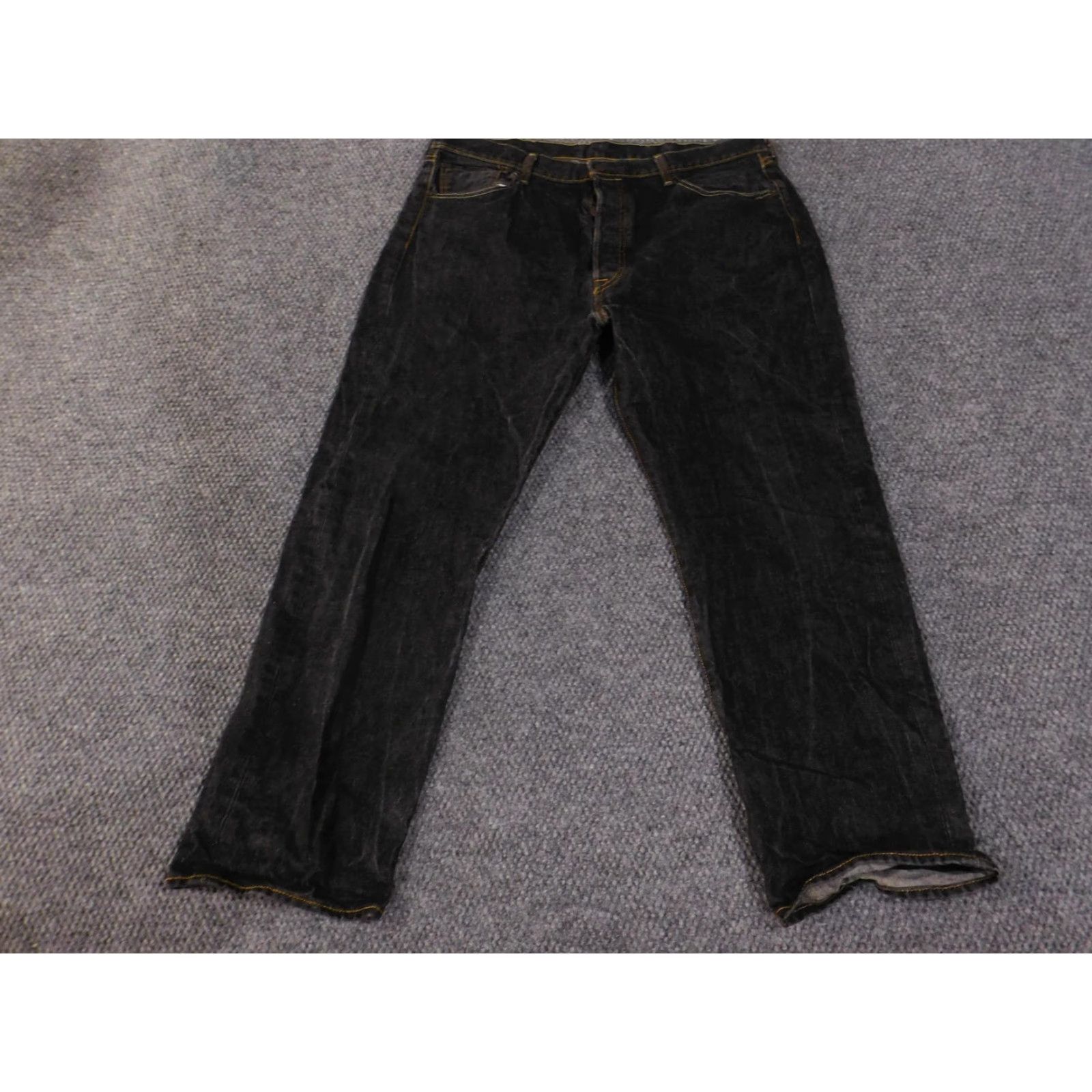 Levi's Levi's 501 Jeans Mens 38x30 Black Button Fly Straight Denim Classic Regular Inseam 30 Classic Five-Pocket Size US 38 / EU 54 - 2 Thumbnail