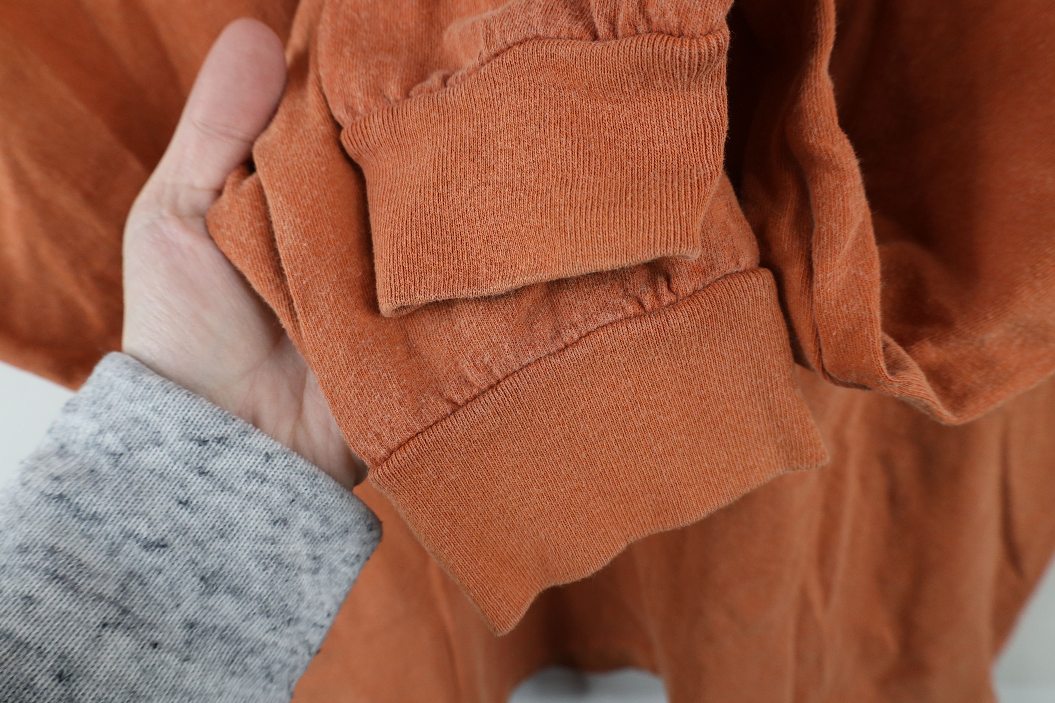 Vintage Vintage 90s Streetwear Stonewash Long Sleeve T-Shirt Orange Size US L / EU 52-54 / 3 - 4 Thumbnail