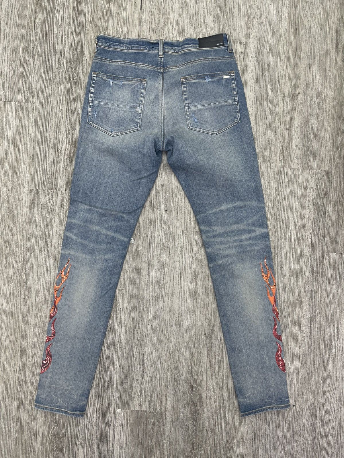 Amiri Amiri Flame Jeans ( Blue/Orange/ Red) Size US 34 / EU 50 - 2 Thumbnail