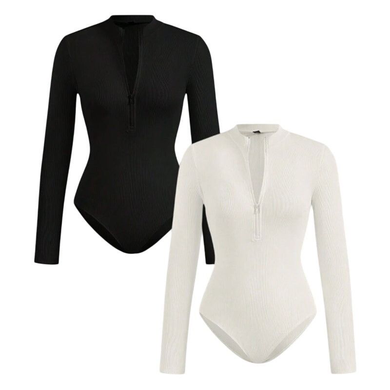 Shein 2-Piece Set Zipper High Neck Long Sleeve Bodysuit Size XL / US 12-14 / IT 48-50 - 1 Thumbnail