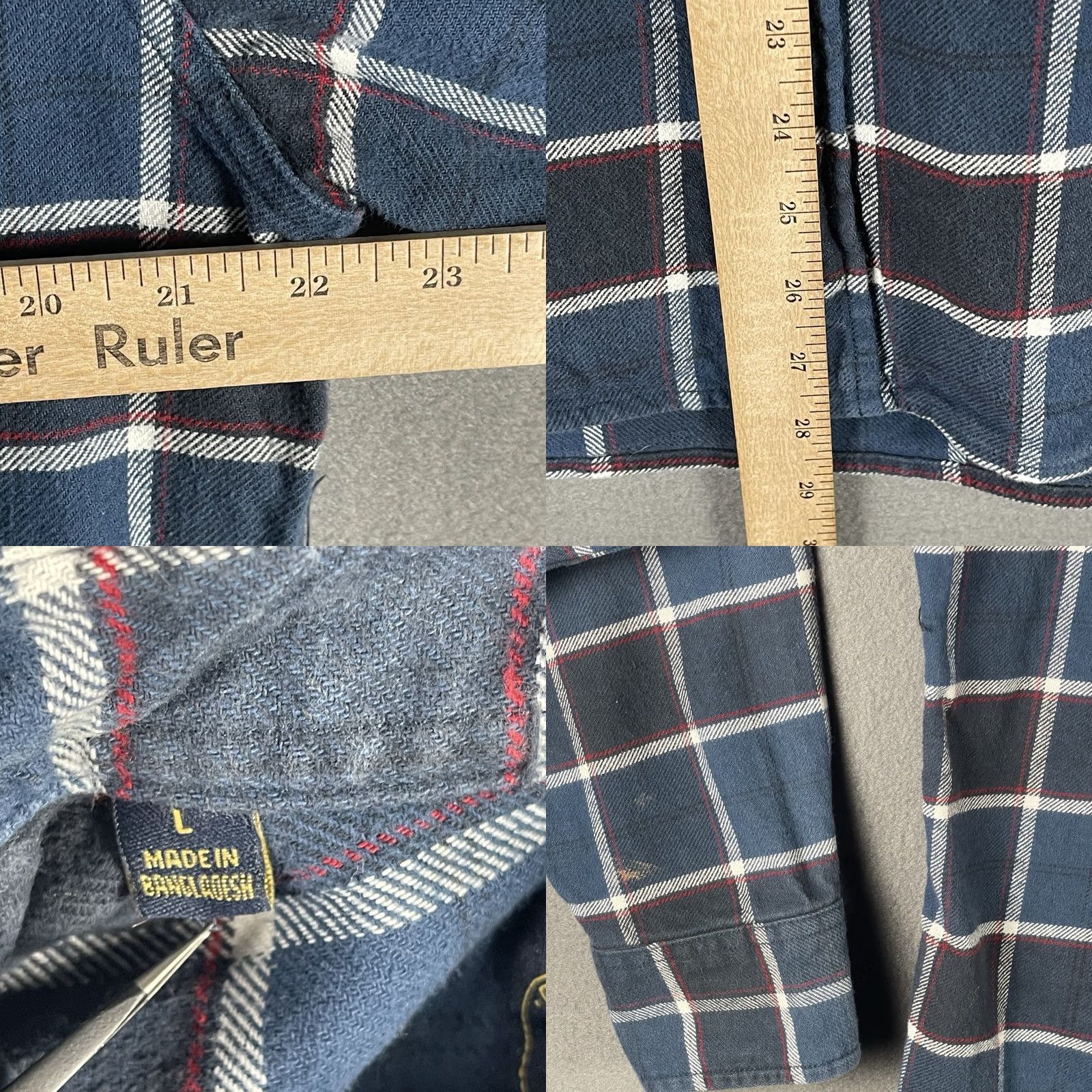 Vintage VINTAGE Jack's Mfg Heritage Heavy Weight Flannel Shirt L Blue 100% Cotton Plaid Button-Up Collared Long Sleeve Men Mens Regular Lightweight? Size US L / EU 52-54 / 3 - 8 Thumbnail