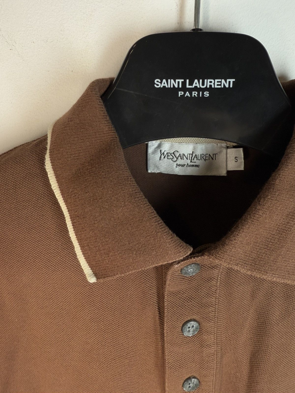 Yves Saint Laurent Brown YSL Polo Shirt YSL Tee Beige YSL Shirt Size US S / EU 44-46 / 1 - 5 Thumbnail
