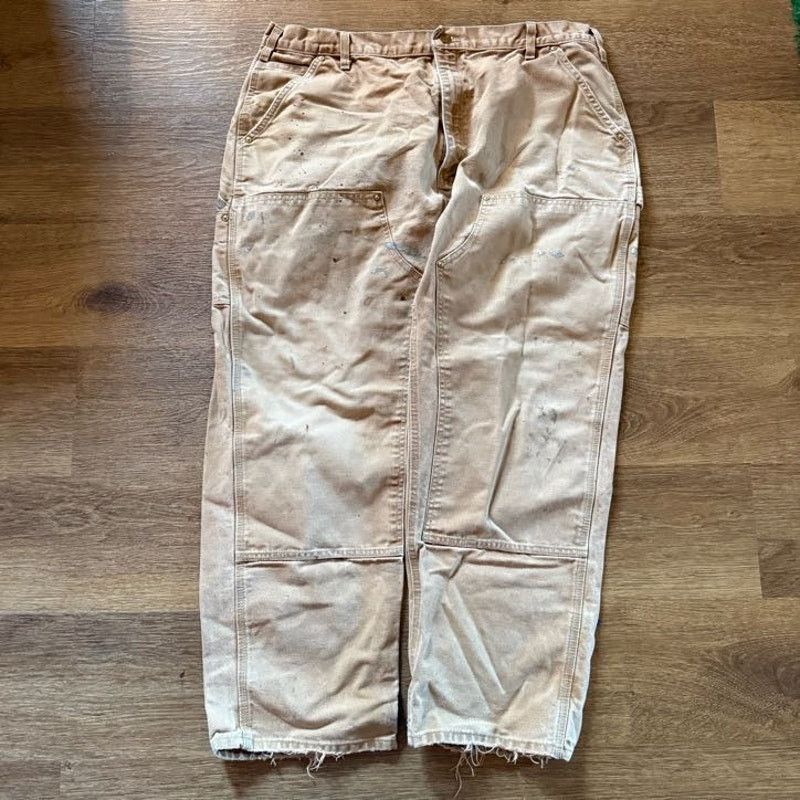 Carhartt Classic Worn Tan Carhartt Carpenter Pants 42x30 Size US 42 / EU 58 - 1 Thumbnail