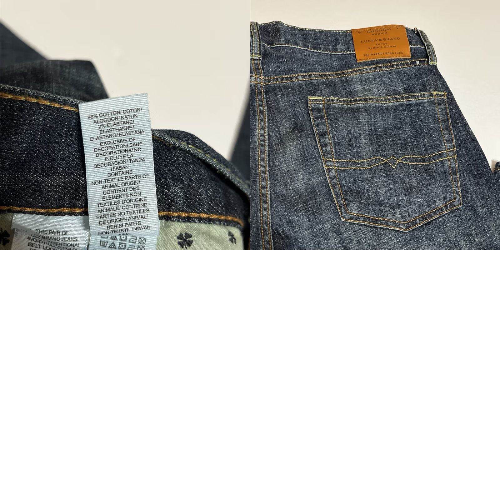 Lucky Brand Lucky Brand 361 Vintage Straight Jeans Mens Dark Wash 38x32 Denim Button Zip 5-Pocket Logo Preppy Classic Regular Blue Cotton Blend Fashion Streetwear Size US 38 / EU 54 - 9 Thumbnail